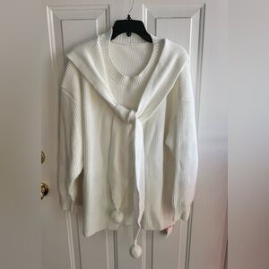 CIDER White Knit Hoodie Sweater Women’s Plus 1XL NWT